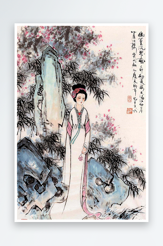 古风国画仕女图装饰画图片-众图网