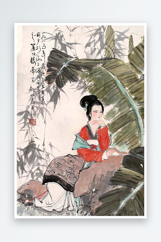 古风国画仕女图装饰画图片-众图网