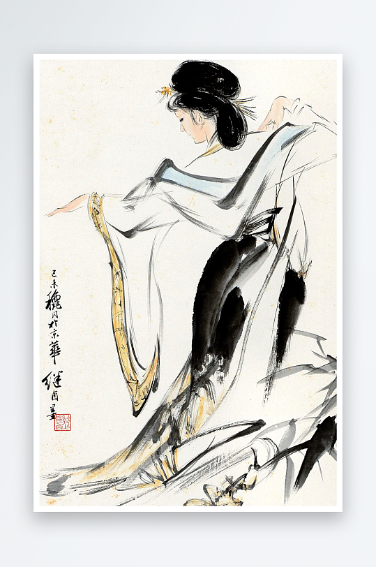 古风国画仕女图装饰画图片-众图网