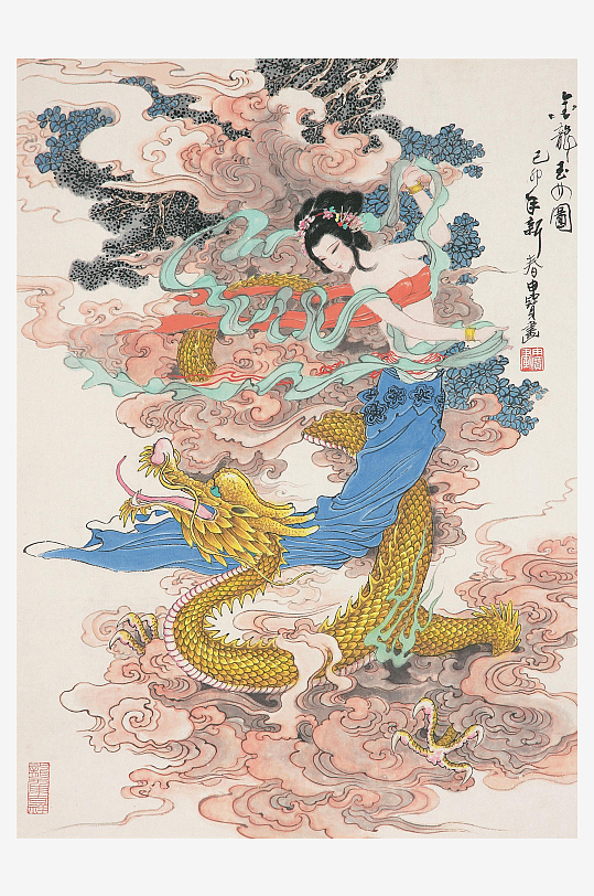 古风国画仕女图装饰画图片-众图网