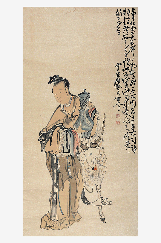 古风国画仕女图装饰画素材-众图网