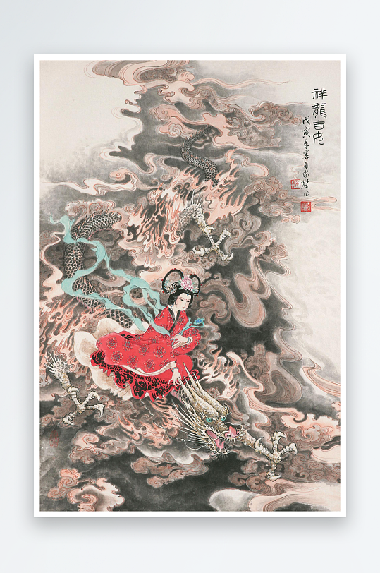 古风国画仕女图装饰画素材-众图网