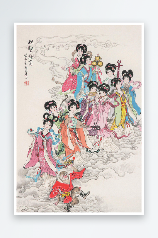 古风国画仕女图装饰画素材-众图网