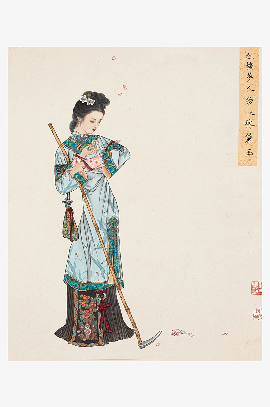 古风国画仕女图装饰画图片-众图网