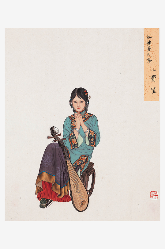 古风国画仕女图装饰画图片-众图网