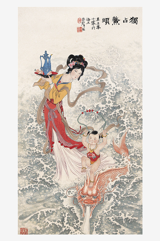 古风国画仕女图装饰画图片-众图网