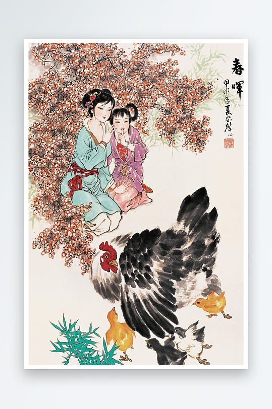 古风国画仕女图装饰画图片-众图网