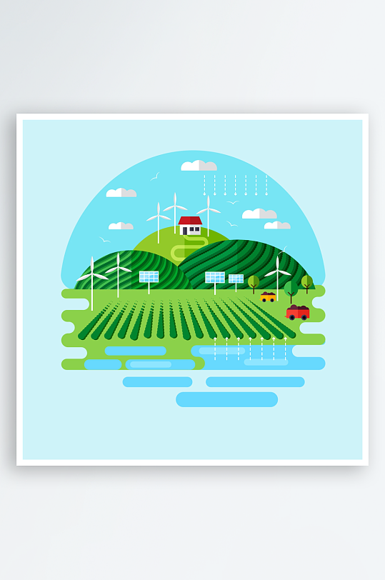 矢量新能源插画模板-众图网