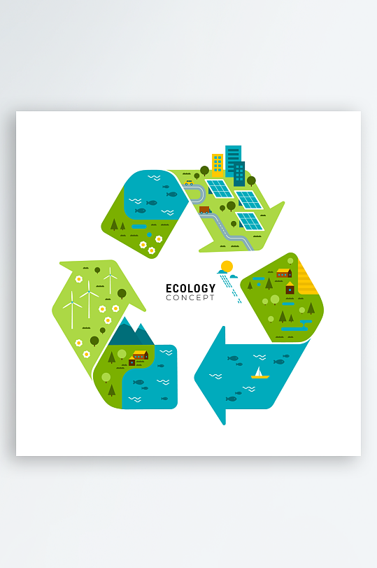 矢量新能源插画模板-众图网