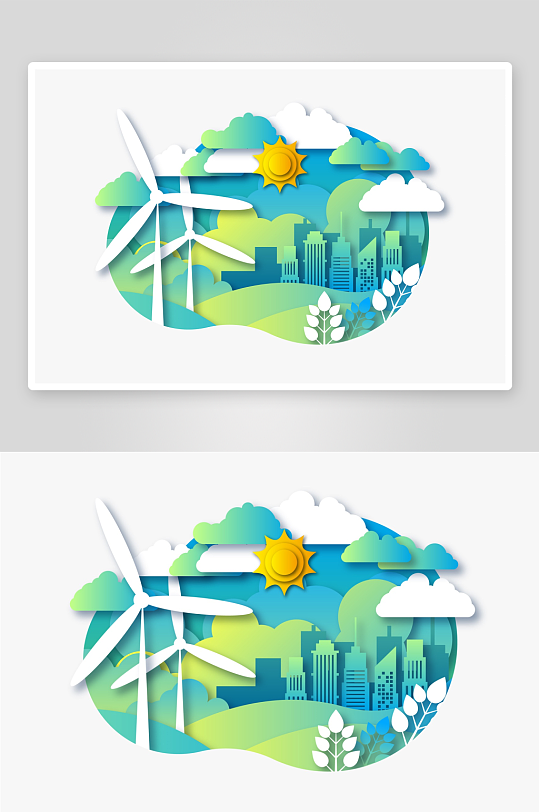 矢量新能源插画模板-众图网
