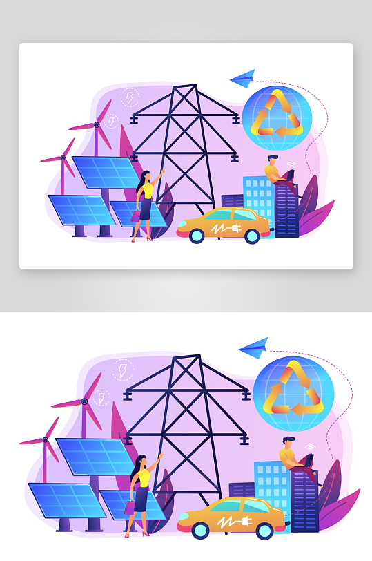 矢量新能源插画模板素材-众图网