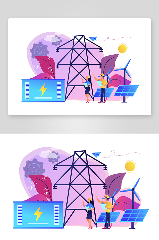 矢量新能源插画模板素材-众图网