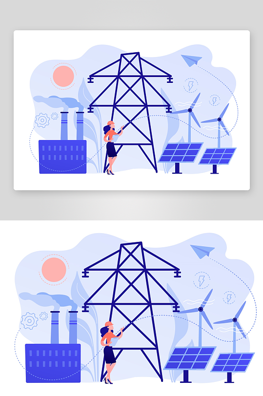 矢量新能源插画模板素材-众图网