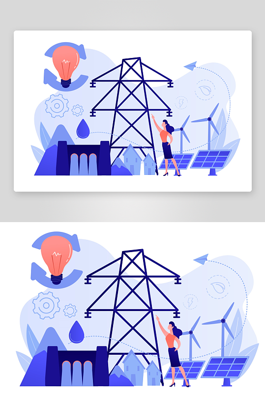 矢量新能源插画模板素材-众图网