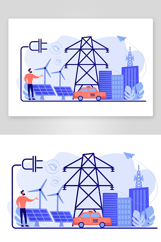 矢量新能源插画模板素材-众图网