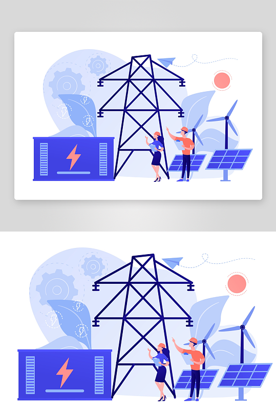 矢量新能源插画模板素材-众图网