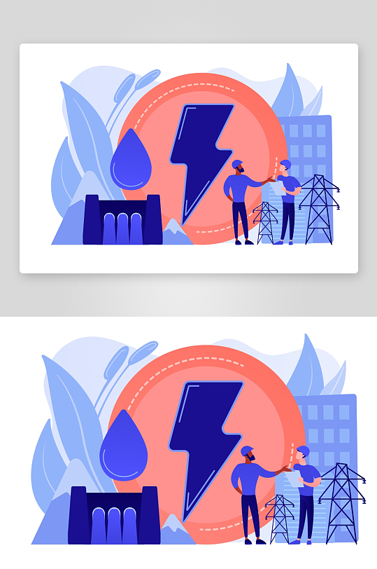 矢量新能源插画模板素材-众图网