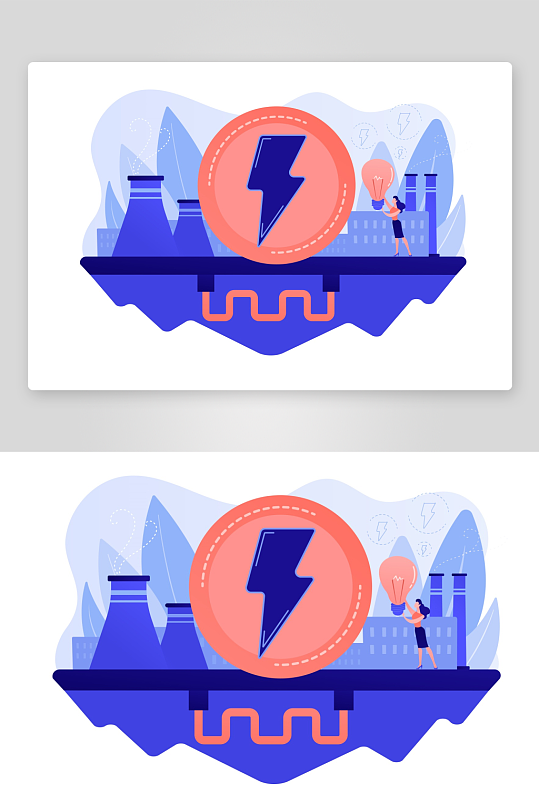 矢量新能源插画模板素材-众图网