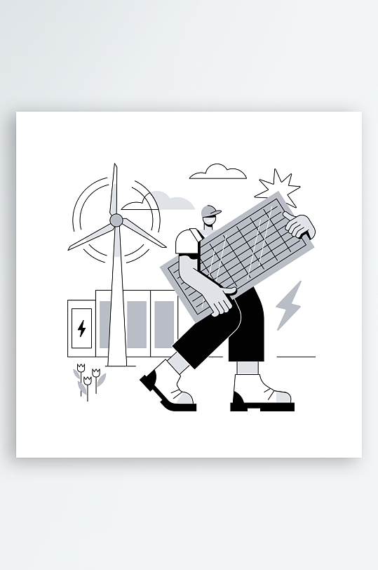 矢量新能源插画模板素材-众图网