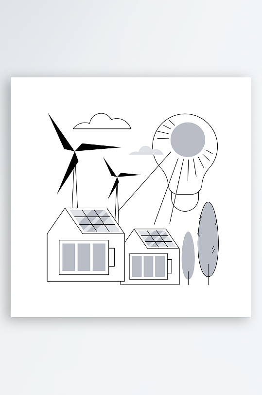 矢量新能源插画模板素材-众图网