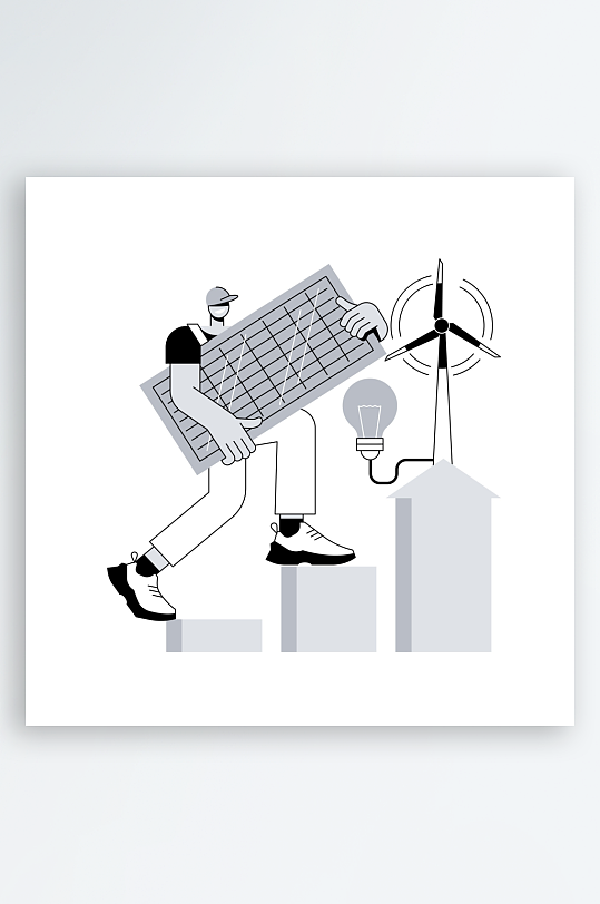 矢量新能源插画模板素材-众图网