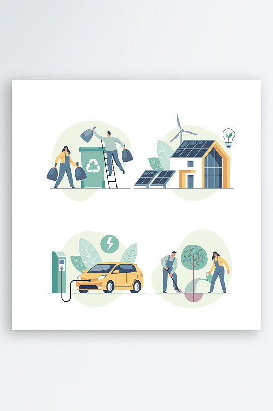 矢量新能源插画素材-众图网