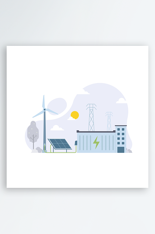 矢量新能源插画素材-众图网