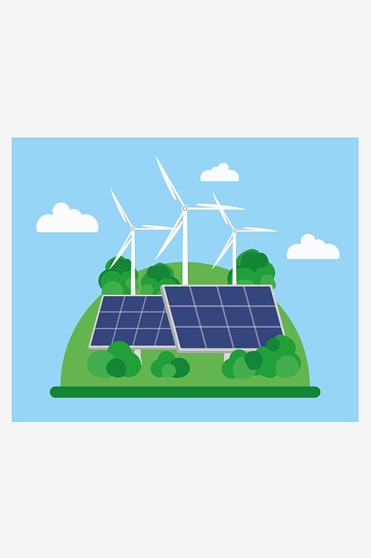 矢量新能源插画素材-众图网