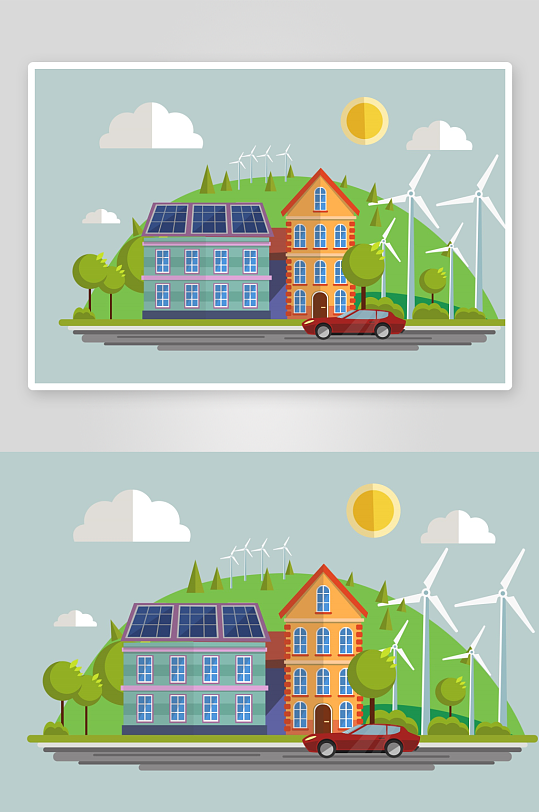 矢量新能源插画素材-众图网