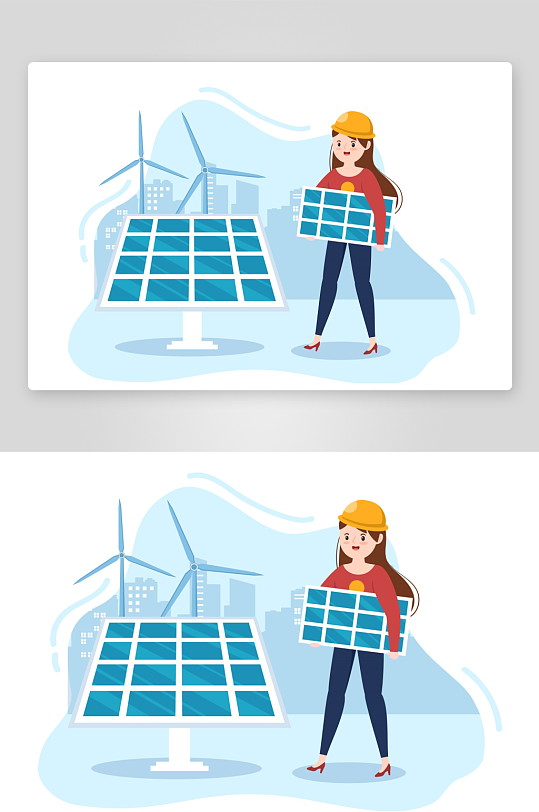 矢量新能源插画素材-众图网