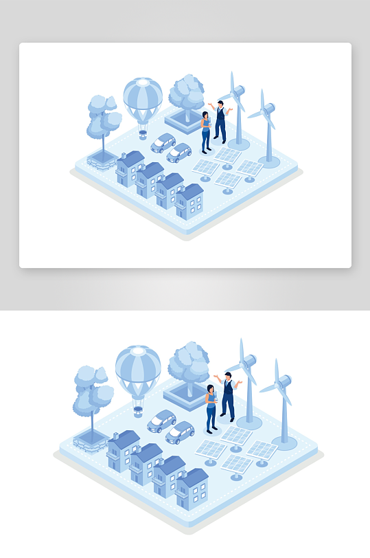 矢量新能源插画模板-众图网