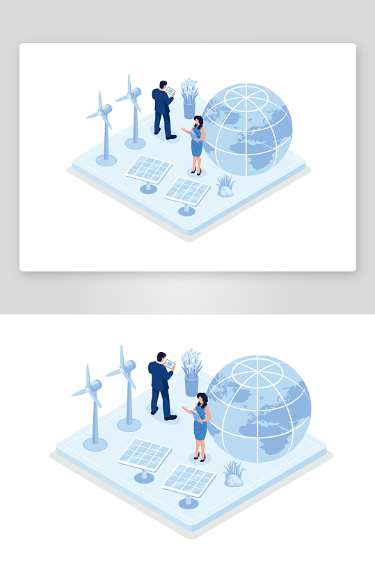 矢量新能源插画模板-众图网