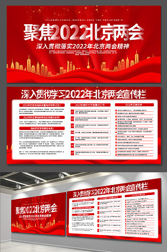 聚焦2022年北京两会宣传栏