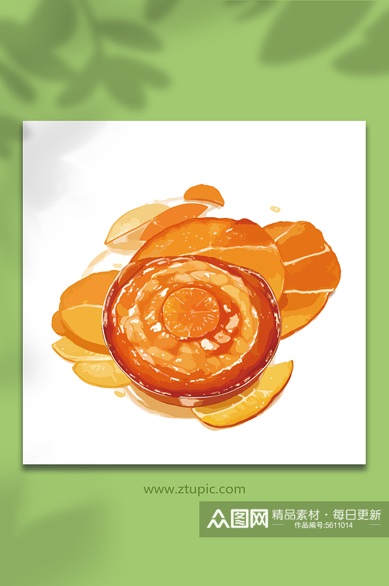 橙色原创创意美食类酱手绘矢量素材04素材
