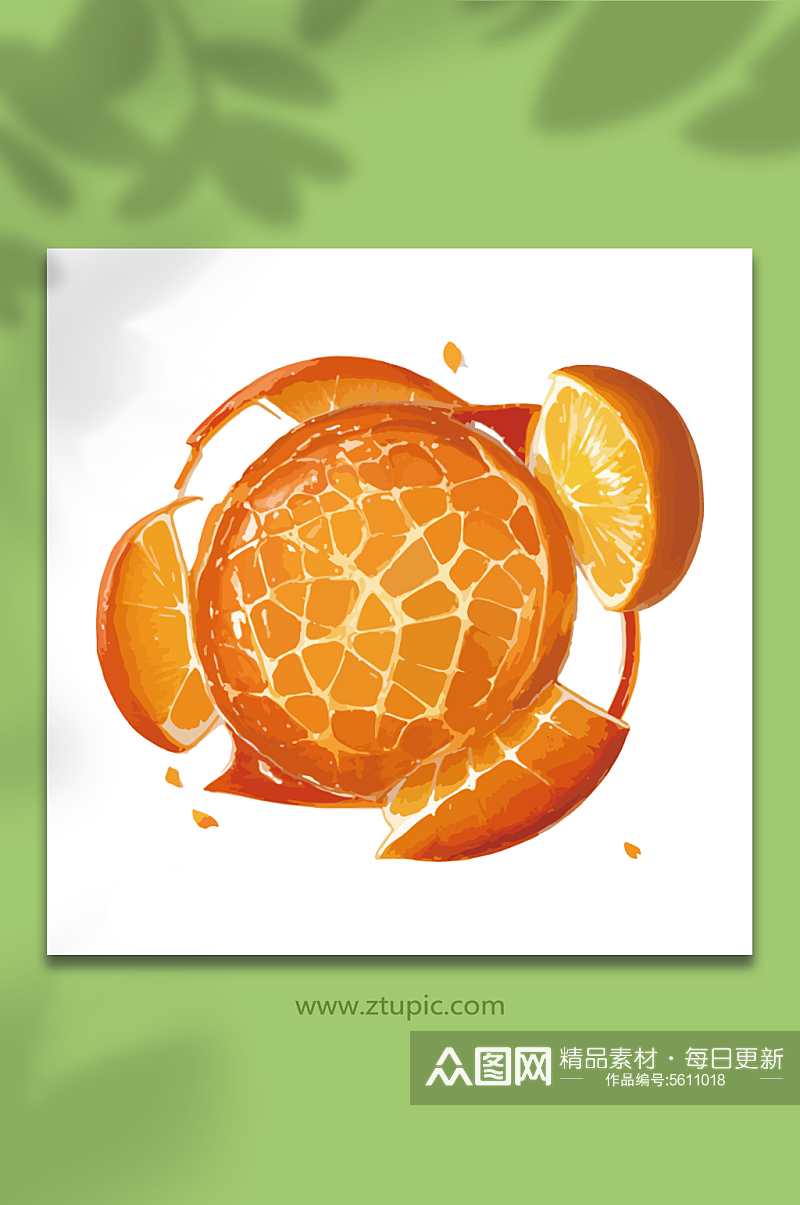 橙色原创创意美食类酱手绘矢量素材06橙子素材