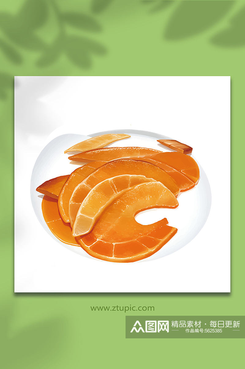 橙色米其林风矢量手绘诱人美食免抠素材67素材