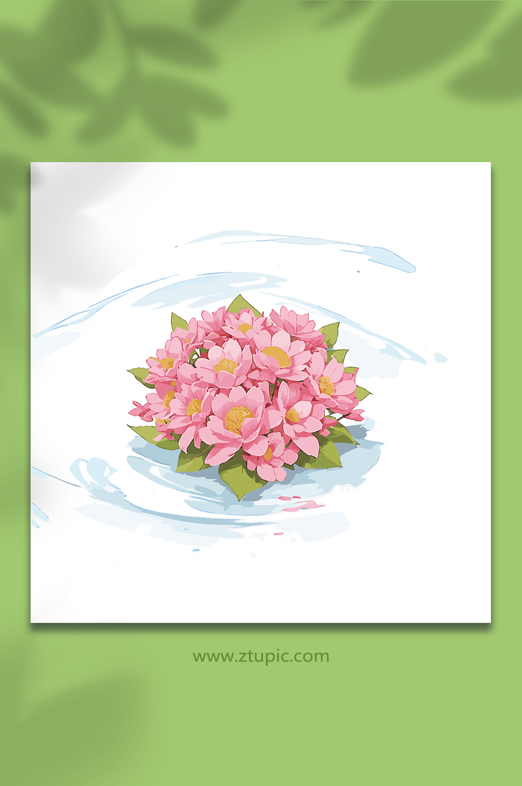 粉色手绘矢量水花花瓣素材2素材