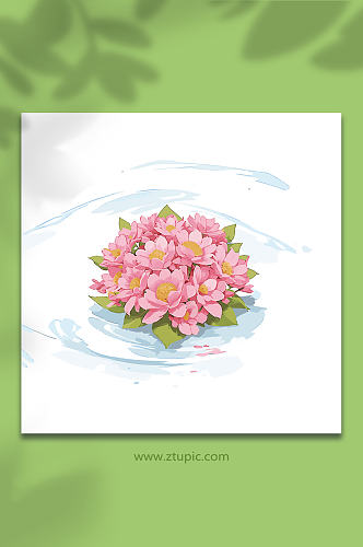 粉色手绘矢量水花花瓣素材2