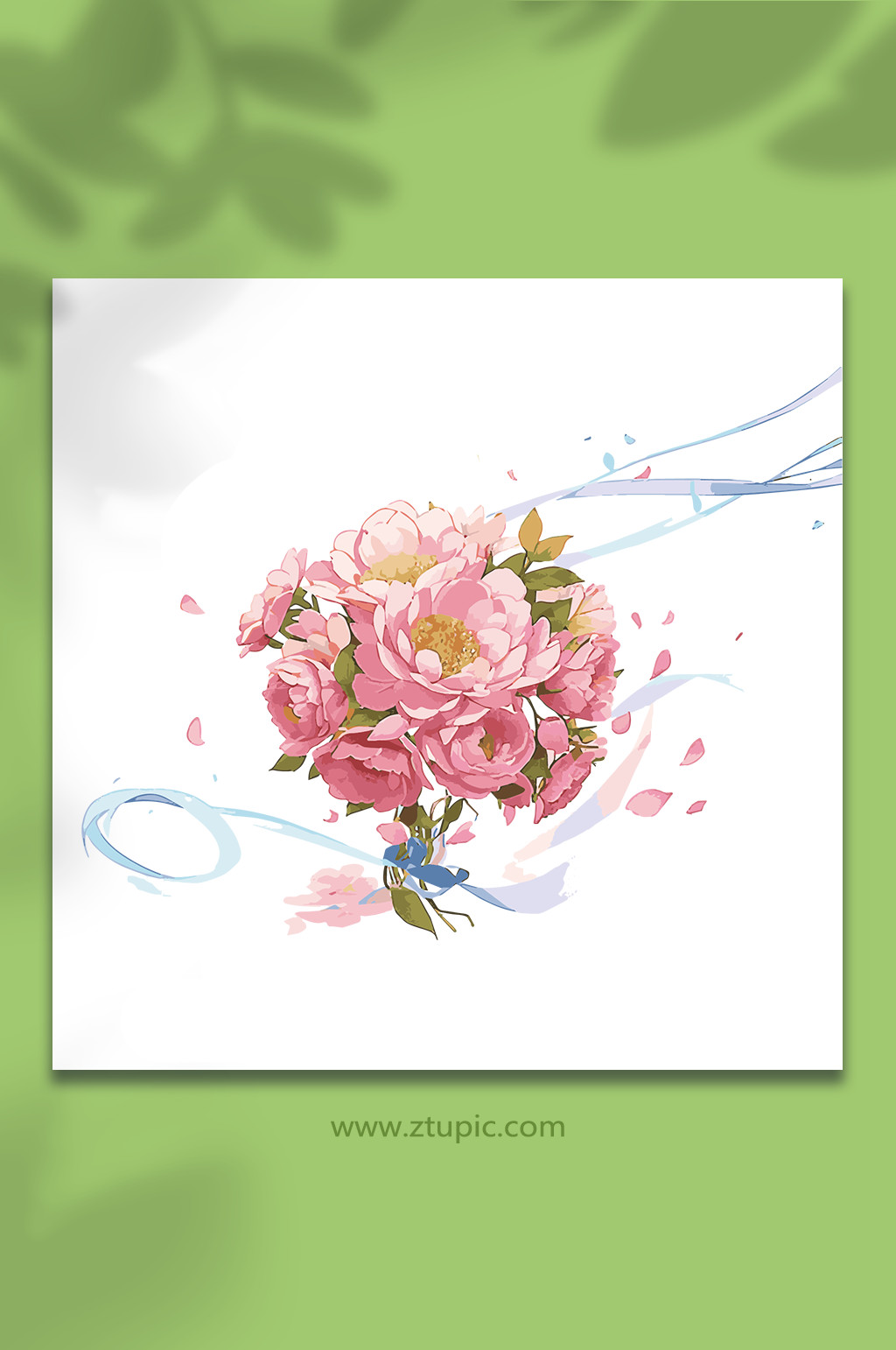粉色手绘矢量水花花瓣素材4素材