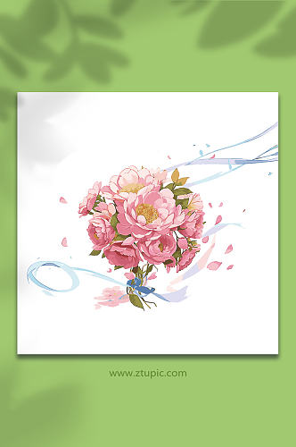粉色手绘矢量水花花瓣素材4
