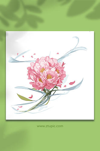 粉色手绘矢量水花花瓣素材5