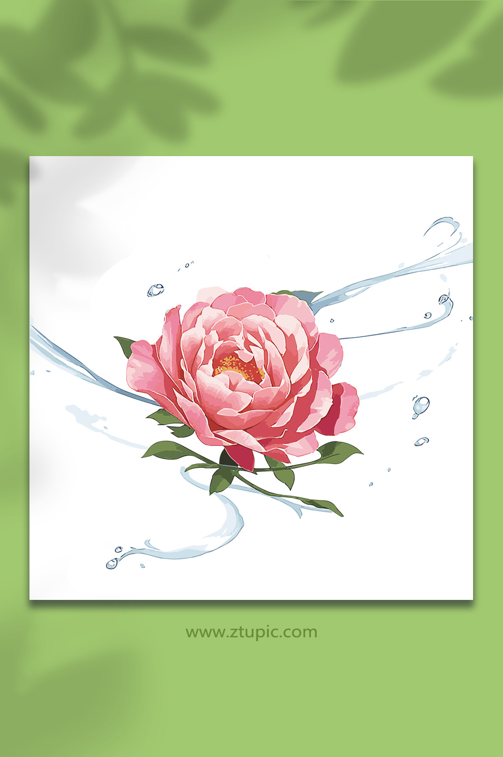 粉色手绘矢量水花花瓣素材9素材