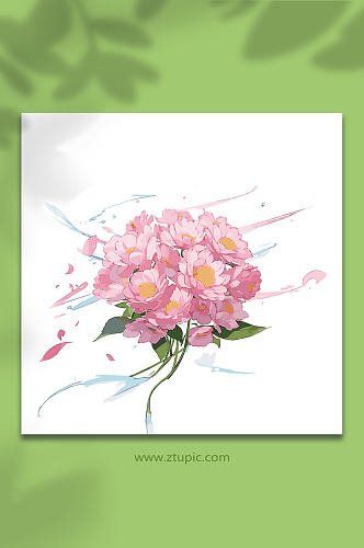 粉色手绘矢量水花花瓣素材11