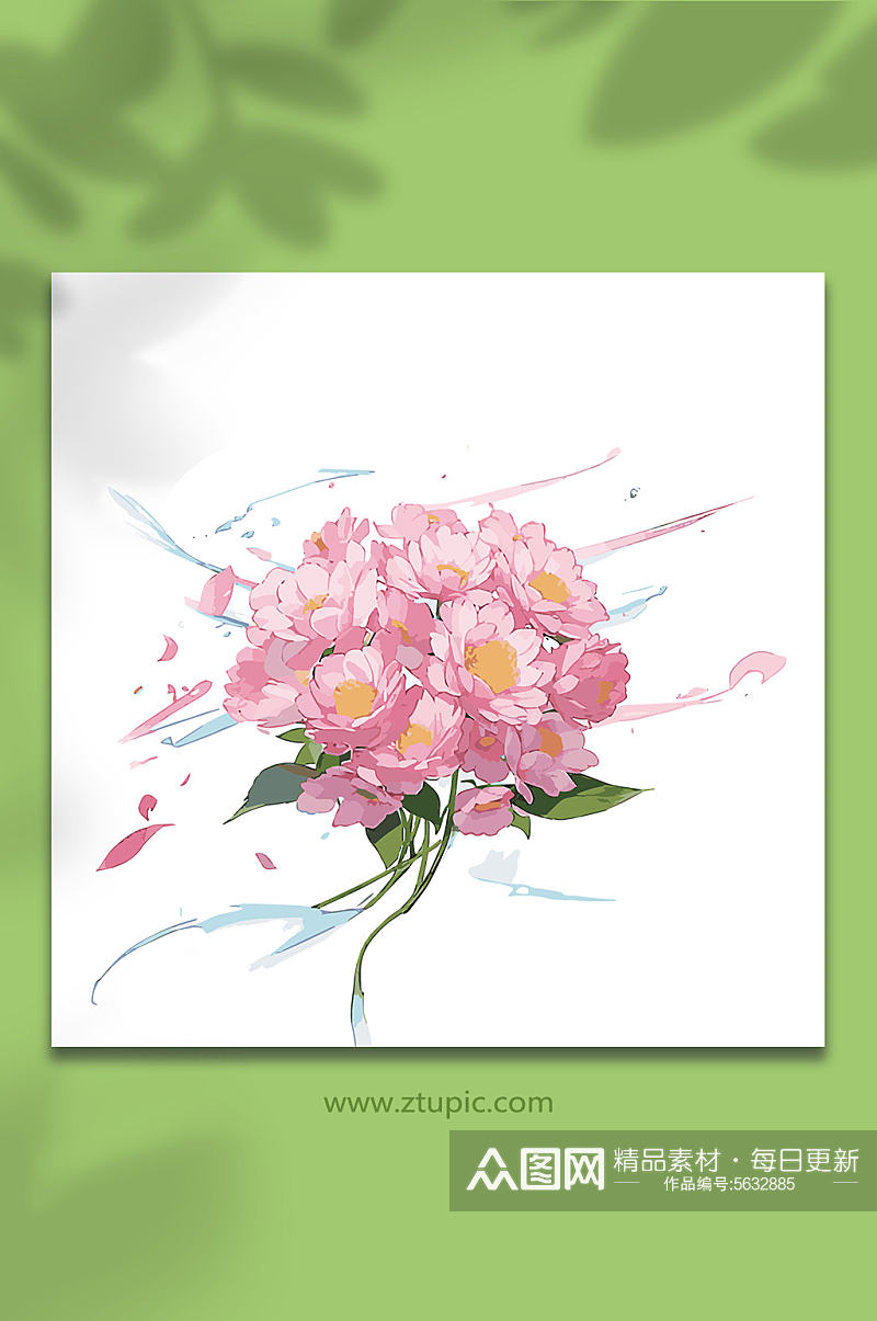 粉色手绘矢量水花花瓣素材11素材