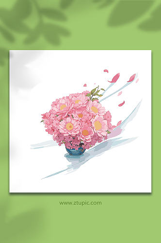 粉色手绘矢量水花花瓣素材14