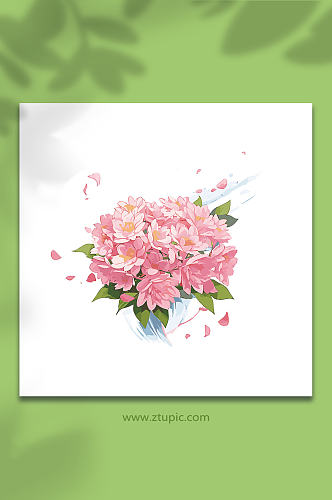 粉色手绘矢量水花花瓣素材15