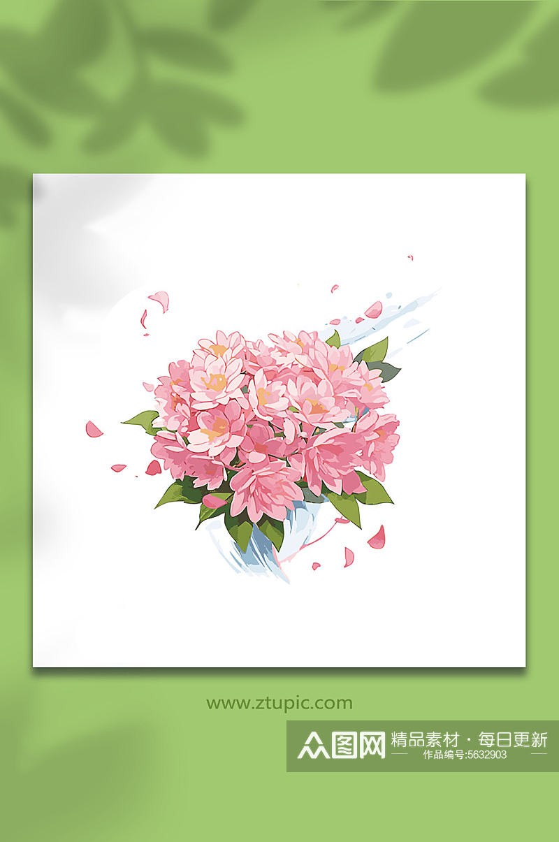 粉色手绘矢量水花花瓣素材15素材
