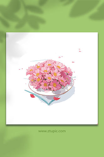 粉色手绘矢量水花花瓣素材22