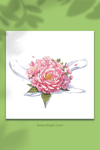 粉色手绘矢量水花花瓣素材24