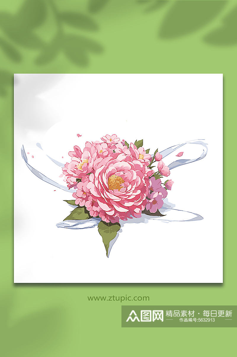 粉色手绘矢量水花花瓣素材24素材